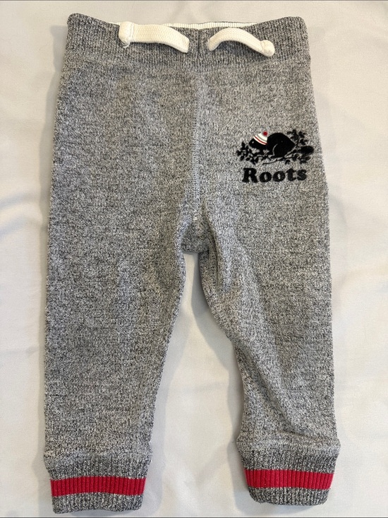 Roots Other - Roots Kids Grey Marled Joggers with Red Cuff Accent